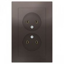 Розетка двухместная ATLASDESIGN, скрытый монтаж, мокко |  код. ATN000620 |  Schneider Electric