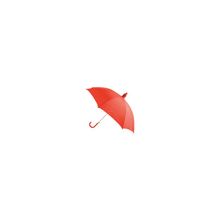 Красный женский зонт-трость полуавтоматический в телескопическом футляре
