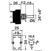 Osculati Toggle switch (ON)-OFF-ON 3 terminals, 14.938.06