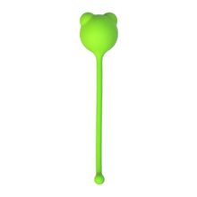 A-toys Зеленый силиконовый вагинальный шарик A-Toys с ушками