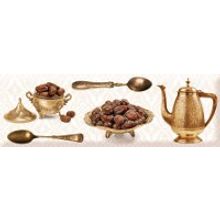 Керамическая плитка Absolut keramika Brilliant CRockery Gold декор 15х45