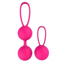 Набор розовых вагинальных шариков PLEASURE BALLS   EGGS DUO BALL SET Розовый