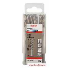 Bosch Набор 10 HSS-Co сверл 6 мм DIN 338 (2608585889 , 2.608.585.889)