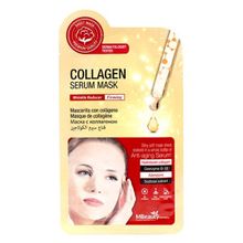 Маска тканевая укрепляющая с коллагеном для уменьшения морщин MBeauty Collagen Serum Mask 3шт