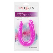 California Exotic Novelties Розовый двусторонний фаллоимитатор Silicone Double Dong AC DC - 30,5 см.