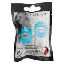 Набор из 2-х колец для пениса Penis Cock Ring нежно-голубой