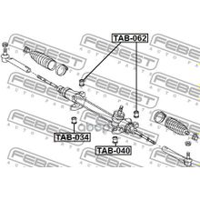 Сайлентблок Рулевой Рейки Toyota Corolla Sed Wg Ce140 Nze141 Zre14# Zze14# 2007.04-2014.03 [Gr] Febest арт. TAB062