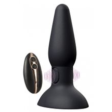 Черная анальная вибропробка с пульсацией в нижней части Thumping Anus Butt Plug - 15 см. (244206)