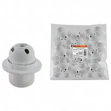 Патрон Е27 с кольцом, термостойкий пластик белый Б Н |  код. SQ0335-0031 |  TDM