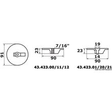 Osculati Flat fin aluminium anode for Bravo, 43.423.20