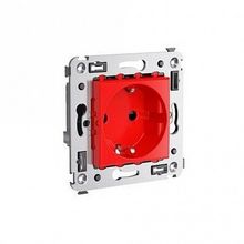 Розетка AVANTI, скрытый монтаж, со шторками, красный |  код. 4401003 |  DKC