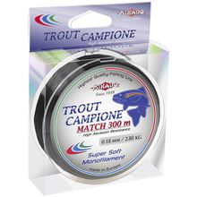 Леска мононить Mikado TROUT CAMPIONE MATCH 0,18 BLACK (300 м) - 3,00 кг.