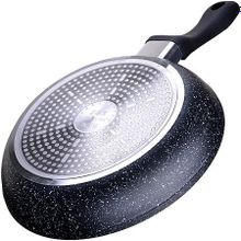 27682 Сковорода 24см мрам крошка с крышкой МВ (х8)