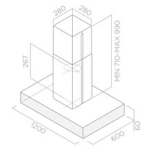 ELICA TOP SENSE ISLAND IXBL F 120X60