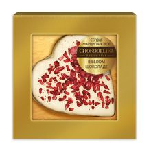 Марципановая конфета Chokodelika "Сердце" в белом шоколаде
