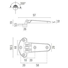 Foresti & Suardi Петля для люков из полированной латуни Foresti & Suardi 120.L 97 x 59,5 мм