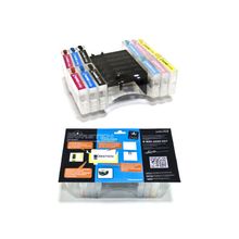 Комплект картриджей BURSTEN NANO 3 для Epson P50 x6 (T801N - T806N) с ЕДИНЫМ сбросом уровней чернил с единой чиповой рамкой с кнопкой обнуления и двумя перезаправляемыми контейнерами на каждый цвет