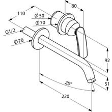 Смеситель для раковины Kludi Balance (522450575) настенный