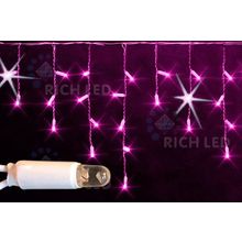 Rich LED RL-i3*0.5F-CW P Уличная светодиодная Бахрома 3x0.5 м, розовый, мерцание, провод белый