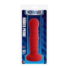 Dream Toys Красная рельефная пробка MENZSTUFF RIBBED PROBE - 21 см. (красный)