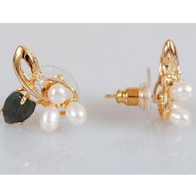 Серьги с жемчугом и нефритом "3 жемчужины"