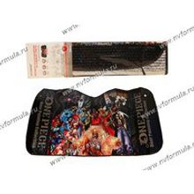 Шторка автомобильная 130х60см AUTOSTANDART 101622 на ветровое стекло с рисунком комикс супер герои