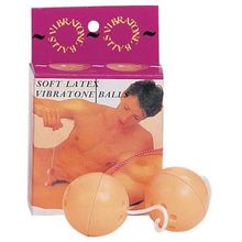 Seven Creations Вагинальные шарики со смещенным центром тяжести SOFT LATEX VIBRATONE BALL (бежевый)