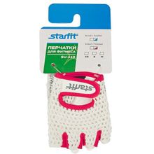 Перчатки для фитнеса STARFIT SU-110 белые розовые р.S