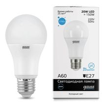 Gauss Лампа светодиодная Gauss E27 20W 6500K матовая 23239 ID - 234299