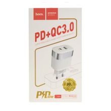 Сетевое зарядное устройство PD+QC3.0 HOCO C58A, белое