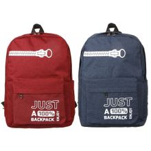 Рюкзак подростковый, 1 отд. на молнии, 3 кармана, полиэстер, 2 цвета: синий, красный, 40x30x18см
