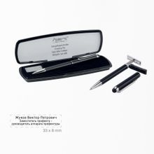 HERI V3302 - ручка со штампом и стилусом для смартфона, чёрный корпус