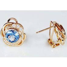 Серьги с голубым фианитом "Серенада"