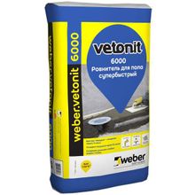 ВЕБЕР.ВЕТОНИТ 6000 стяжка пола быстротвердеющая (25кг)   WEBER.VETONIT 6000 ровнитель для пола быстротвердеющий (25кг)