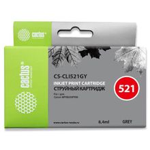 Картридж струйный Cactus CS-CLI521GY серый для Canon Pixma MP980 MP990 (8.2мл)