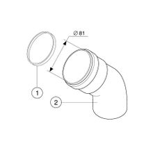 K21 Колено, D80 мм - 45 Protherm