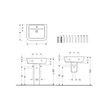 SEREL с полупьедесталом DELTA 48x60 см DE01