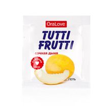 Биоритм Пробник гель-смазки Tutti-frutti со вкусом сочной дыни - 4 гр.