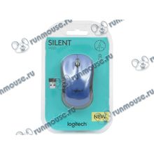 Оптическая мышь Logitech "M220 Silent" 910-004879, беспров., 2кн.+скр., черно-синий (USB) (ret) [135944]