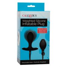 Черная расширяющаяся анальная пробка Weighted Silicone Inflatable Plug M (223431)