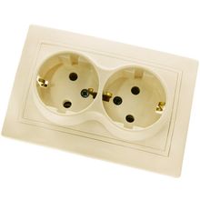 ТАЙМЫР SQ1814-0114 розетка 2 гнезда с заземлением  с у слоновая кость   ТАЙМЫР SQ1814-0114 розетка 2 гнезда с заземлением  с у слоновая кость