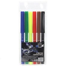 Спидвей Фломастеры, 6 цветов, с цветным вентилируемым колпачком, в ПВХ пенале с подвесом 6 цветов