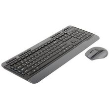 Клавиатура Jet.A SlimLine KM5 W Black&Gray USB {Комплект беспроводной мультимедийной слим-клавиатуры и 5-ти кнопочной мыши с одним USB-интерфейсом}