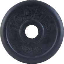 Диск обрезиненный черный TORRES d-31mm 1,25кг