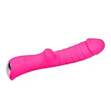 Ярко-розовый вибромассажер 5  Silicone Wild Passion - 19,1 см. (244383)