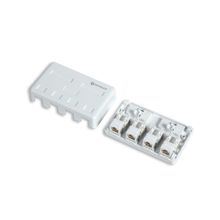 Розетка настенная KRAULER 4 порта RJ-45(8P8C) кат.5e  модули кейстоун