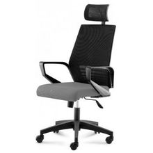 Кресло офисное Эрго black черный пластик черная сетка серая ткань