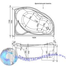 Акриловая ванна Aquanet Jamaica 160x110 R