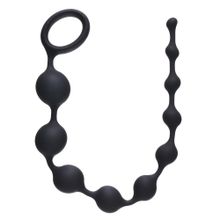 Чёрная анальная цепочка Long Pleasure Chain - 35 см. Черный