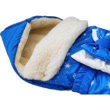 LovelyCare Конверт на выписку Снежинки синий (овчина) 100350